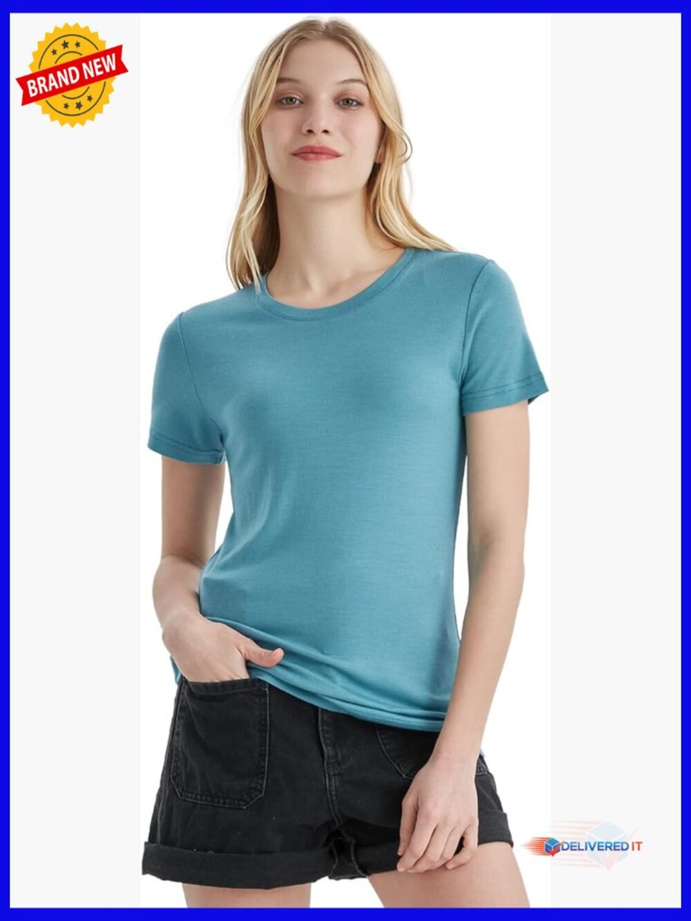100% Merino Wool Crew Neck Tee - Odor Resistant Base Layer